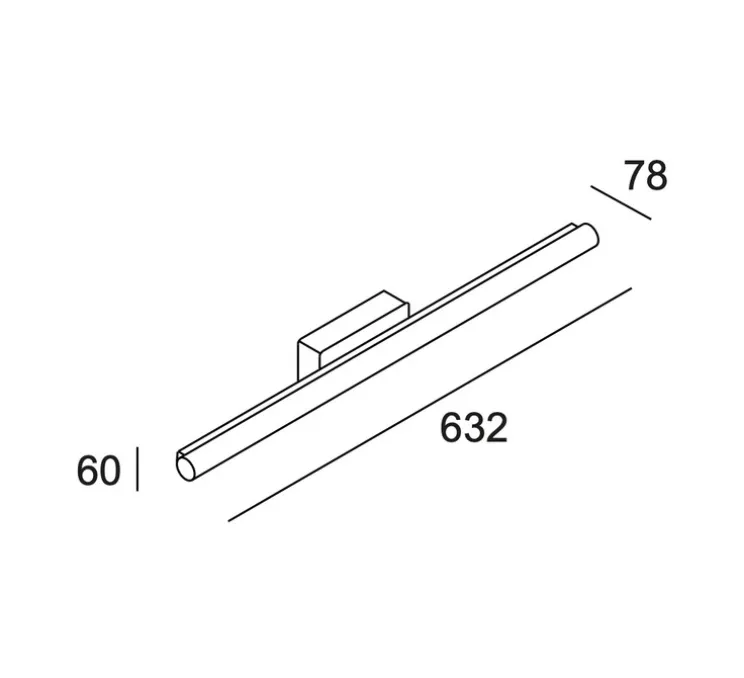 Applique de salle de bain, Toilet Slim, chrome, IP44, LED, 3000k, 1777 lm, L63,2cm, H6cm - LEDs C4