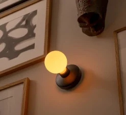 Applique de salle de bain, Bee, noir givré, IP65, Ø12cm, H18cm - Humble