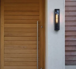 Applique de salle de bain, Harvard, noir, IP44, Ø8cm, H35cm - Astro