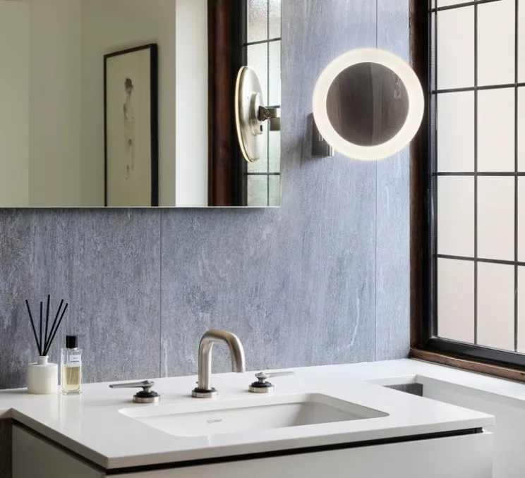 Applique de salle de bain, Niimi Round LED, chrome poli, IP44, LED, 3000K, 146 lm, Ø25cm, P11,5 - 35cm - Astro