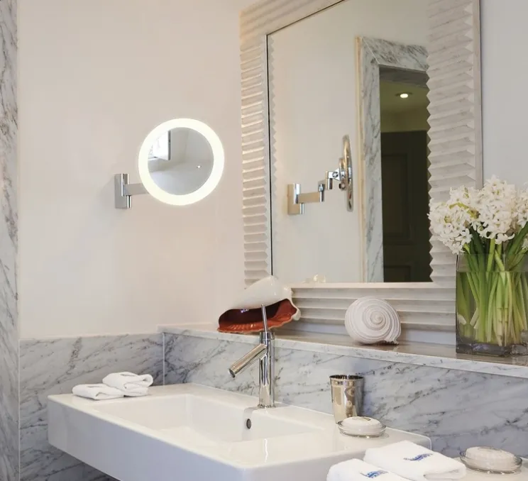 Applique de salle de bain, Niimi Round LED, chrome poli, IP44, LED, 3000K, 146 lm, Ø25cm, P11,5 - 35cm - Astro