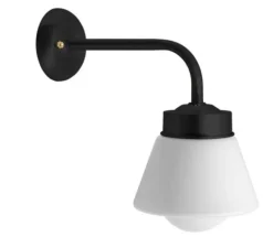 Applique de salle de bain, laiton, noir, IP43, L17cm, H30cm - Zangra