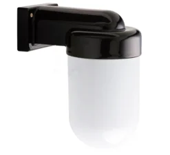 Applique de salle de bain, Pure Porcelaine, noir, verre opalin Glass 009, IP54, L8cm, H6cm- Zangra