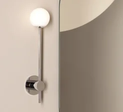 Applique de salle de bain, Orb single, chrome poli, IP44, L8cm, H38cm - Astro