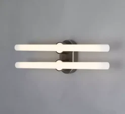 Applique de salle de bain, Valencia Double, argent antique, L8,5cm, H16cm - Mullan Lighting