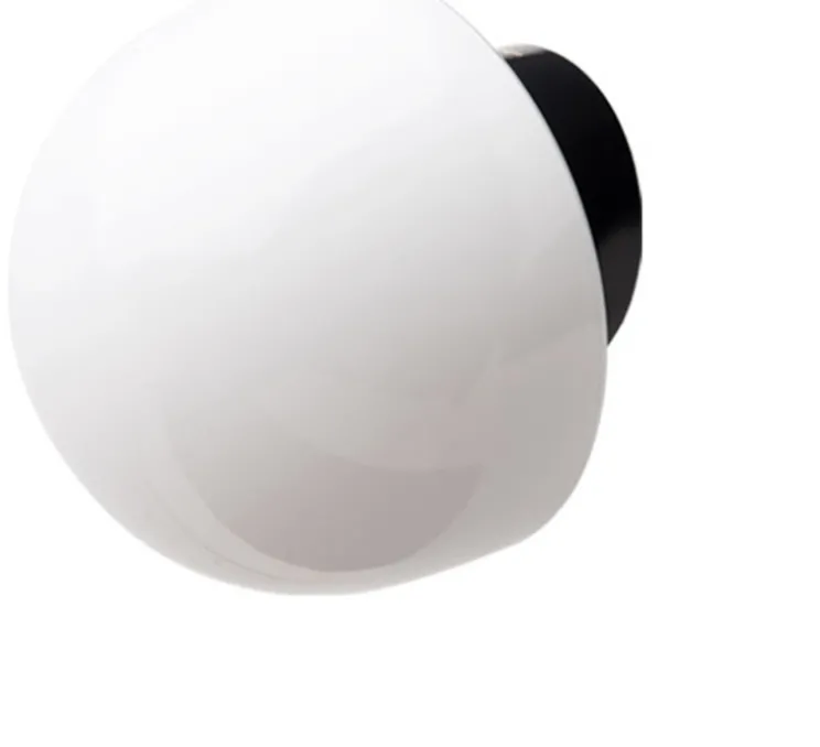 Applique de salle de bain, Light.o.016, avec glass021, blanc, noir, IP54, Ø16,5cm, H11cm - Zangra