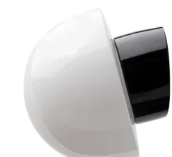 Applique de salle de bain, Light.o.016, avec glass021, blanc, noir, IP54, Ø16,5cm, H11cm - Zangra