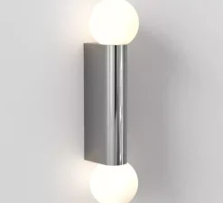 Applique de salle de bain, Ortona Twin, chrome poli, IP44, L9cm, H38,5cm - Astro