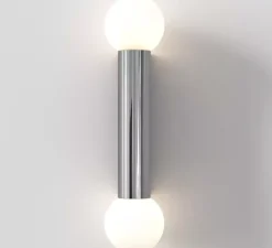 Applique de salle de bain, Ortona Twin, chrome poli, IP44, L9cm, H38,5cm - Astro