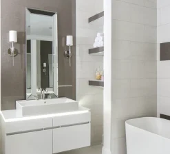 Applique de salle de bain, Amherst, nickel poli, IP44, L12.7cm, H47,6cm - Hudson Valley Lighting