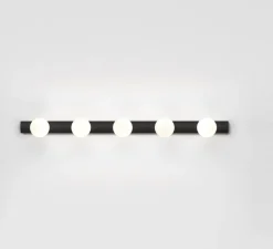 Applique de salle de bain, Cabaret 5 II, noir mat, IP44, cm, L70cm, H6,5cm - Astro