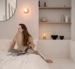 Applique de salle de bain, Bee, or givré, IP65, Ø12cm, H18cm - Humble