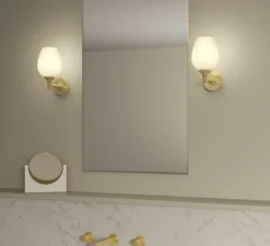 Applique de salle de bain, Liberty, laiton poli, IP44, L12,4cm, H23,5cm - Astro