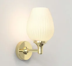 Applique de salle de bain, Liberty, laiton poli, IP44, L12,4cm, H23,5cm - Astro