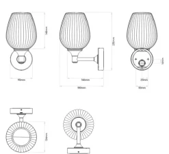 Applique de salle de bain, Liberty, laiton poli, IP44, L12,4cm, H23,5cm - Astro