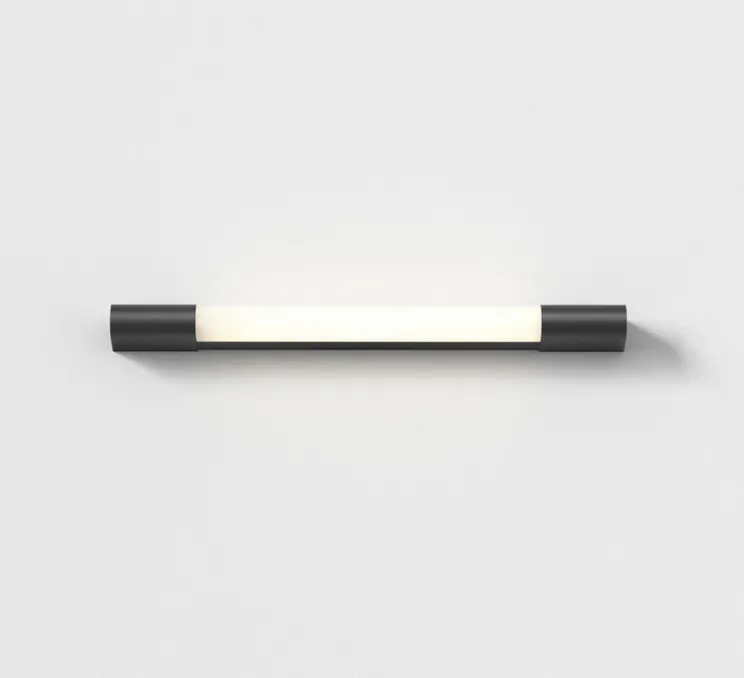 Applique de salle de bain, Palermo 600 LED, noir mat, IP44, LED, 3000K, 346lm, L60cm, H60cm - Astro Lighting