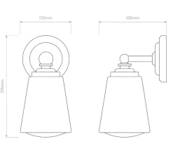 Applique de salle de bain, Anton, laiton poli, IP44, L11cm, H21,5cm - Astro