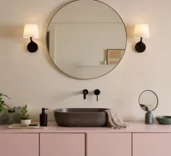 Applique de salle de bain, Millie, noir mat, blanc, IP44, L16cm, H27,6cm - Astro