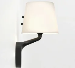 Applique de salle de bain, Millie, noir mat, blanc, IP44, L16cm, H27,6cm - Astro