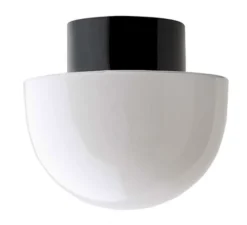 Applique de salle de bain, light.o.016, glass021, blanc & noir, IP54, Ø16,5cm, H15,9cm - Zangra