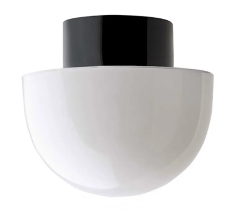 Applique de salle de bain, light.o.016, glass021, blanc & noir, IP54, Ø16,5cm, H15,9cm - Zangra