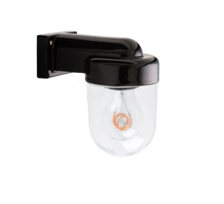 Applique de salle de bain, Light.O.004, noir, avec Glass 008, IP54, L8cm, H6cm- Zangra