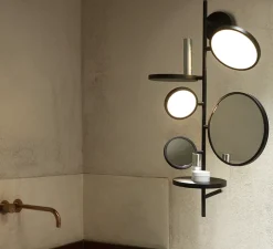 Applique de salle de bain, Tell Me Stories, noir, IP44, LED, dim, 2700K, 1200 lm, Ø41cm, H77,6cm - DCW éditions Paris