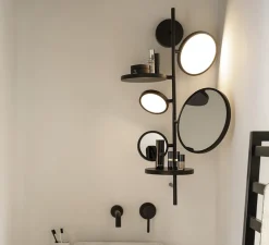 Applique de salle de bain, Tell Me Stories, noir, IP44, LED, dim, 2700K, 1200 lm, Ø41cm, H77,6cm - DCW éditions Paris