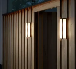 Applique de salle de bain, Salerno classic 350, noir texturé, IP44, Ø8cm, H35cm - Astro