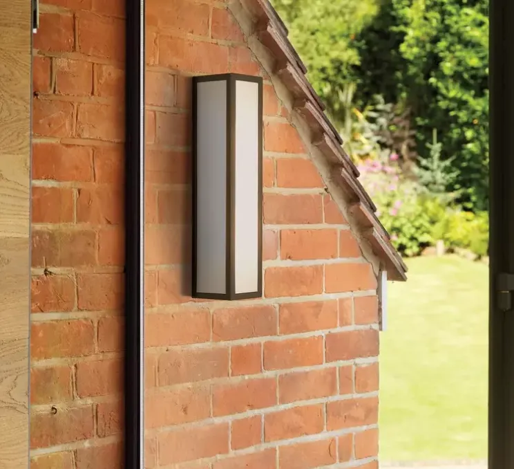 Applique de salle de bain, Salerno classic 350, noir texturé, IP44, Ø8cm, H35cm - Astro