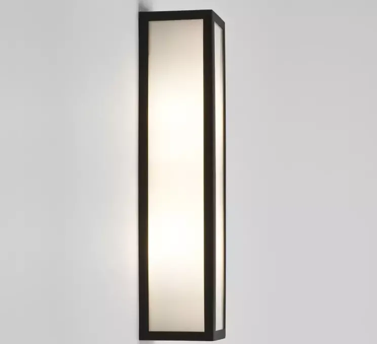 Applique de salle de bain, Salerno classic 350, noir texturé, IP44, Ø8cm, H35cm - Astro