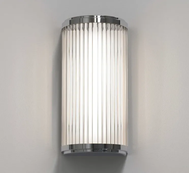 Applique de salle de bain, Versailles 250, chrome poli, IP44, LED, dim, phase-cut, 3000K, 320lm, L12,5cm, H25cm - Astro