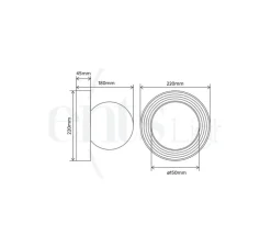 Applique de salle de bain, Alicia, denim, IP44, L22cm, H22cm-Elements lighting