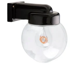 Applique de salle de bain, light.o.004, avec glass005, noir, opalin, IP54, L15cm, H18,9cm- Zangra