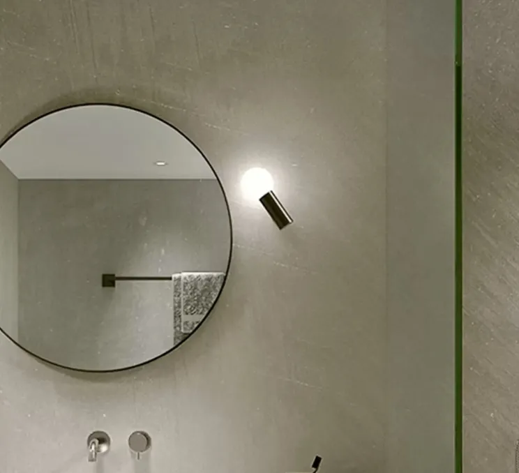 Applique de salle de bain, Mist simple, noir, IP44, Ø10cm, H20cm - LEDs C4