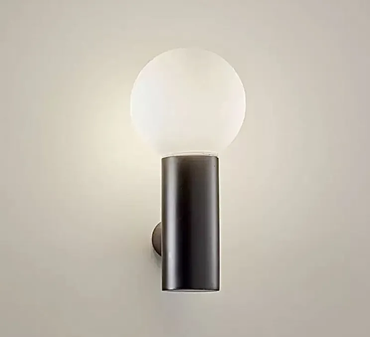 Applique de salle de bain, Mist simple, noir, IP44, Ø10cm, H20cm - LEDs C4