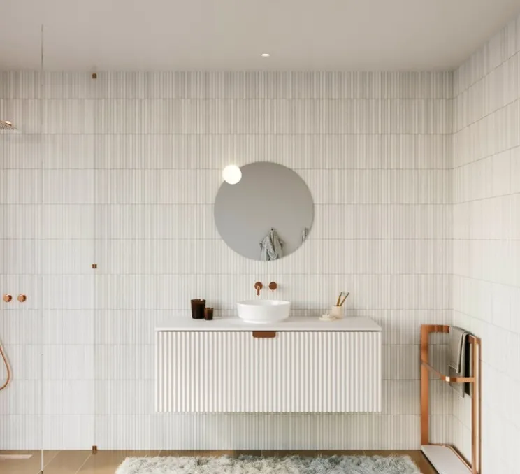 Applique de salle de bain, Perlez Clip 1.0, blanc, IP44, LED, dim, 3000K, 550 lm, Ø13cm, H6,5cm - Wever&Ducré