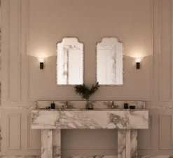 Applique de salle de bain, Torres, bronze et albâtre, IP44, L20cm, H20,7cm - CTO lighting