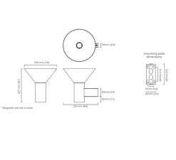 Applique de salle de bain, Torres, bronze et albâtre, IP44, L20cm, H20,7cm - CTO lighting