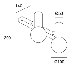Applique de salle de bain, Mist double, chrome, IP44, LED, , lm, L40cm, H20cm - LEDs C4