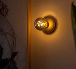 Applique de salle de bain, sans fil, Bee, or fumé, IP65, Ø12cm, H18cm - Humble