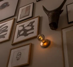 Applique de salle de bain, sans fil, Bee, or fumé, IP65, Ø12cm, H18cm - Humble