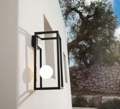 Applique d'extérieur, Abachina, noir, IP44, LED, 3000k, 410 lm, L14cm, H32cm - Karman