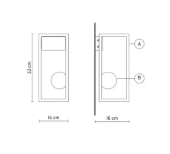 Applique d'extérieur, Abachina, blanc, IP44, LED, 3000k, 410 lm, L14cm, H32cm - Karman