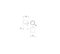 Applique d'extérieur, Alba monocle, laiton brossé, verre transparent, IP44, Ø8cm, P10cm - Contain