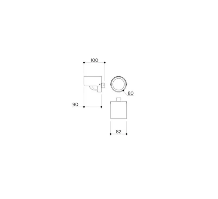 Applique d'extérieur, Alba monocle, laiton brossé, verre transparent, IP44, Ø8cm, P10cm - Contain
