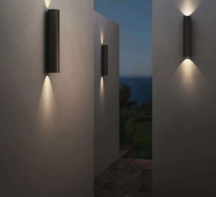 Applique d'extérieur, Ava 400, noir texturé, IP44, L7,5cm, H40cm - Astro