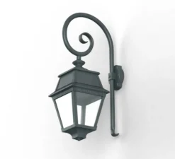 Applique d'extérieur, Avenue 2, modèle n°2, vert de gris, verre clair, IP44, LED, 2700K, 653 lm, L24cm, H74,3cm - Roger Pradier