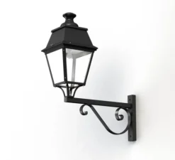 Applique d'extérieur, Avenue 4, modèle n°3, noir, verre clair, IP44, L36,4cm, H109,3cm - Roger Pradier