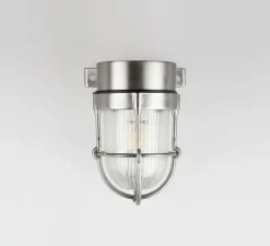 Applique d'extérieur, Barry, verre prismatique, nickel, IP64, Ø11cm, H14,5cm - Zangra